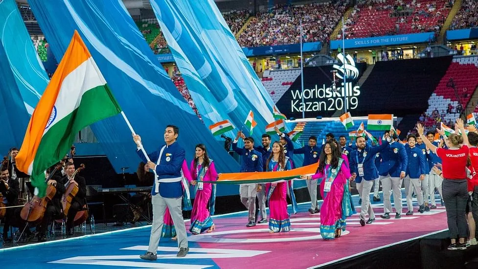 Team India at the WorldSkills Kazan 2019 ceremony